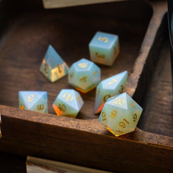 Gemstone Opalite Elven Cut DND Dice Set (ONLINE ORDER ONLY)