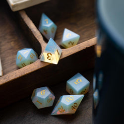 Gemstone Opalite Elven Cut DND Dice Set (ONLINE ORDER ONLY)