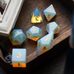 Gemstone Opalite Elven Cut DND Dice Set (ONLINE ORDER ONLY)