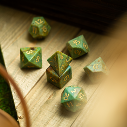 Gemstone Azurite Hand Carved DND Dice Set (ONLINE ORDER ONLY)
