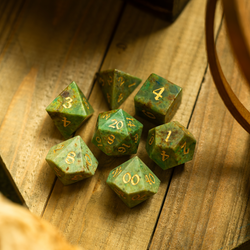 Gemstone Azurite Hand Carved DND Dice Set (ONLINE ORDER ONLY)