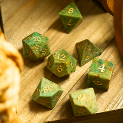 Gemstone Azurite Hand Carved DND Dice Set (ONLINE ORDER ONLY)