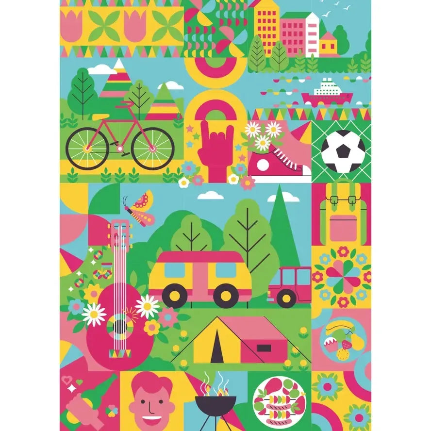 Geometric Summer 1000 Piece Jigsaw Puzzle Puzzledly (ONLINE ORDER ONLY)