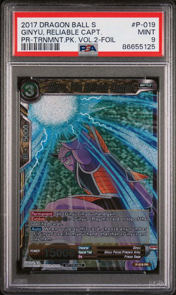 2017 DRAGON BALL SUPER GINYU, RELIABLE CAPT. #P-019 - PSA 9 (Online Order Only)
