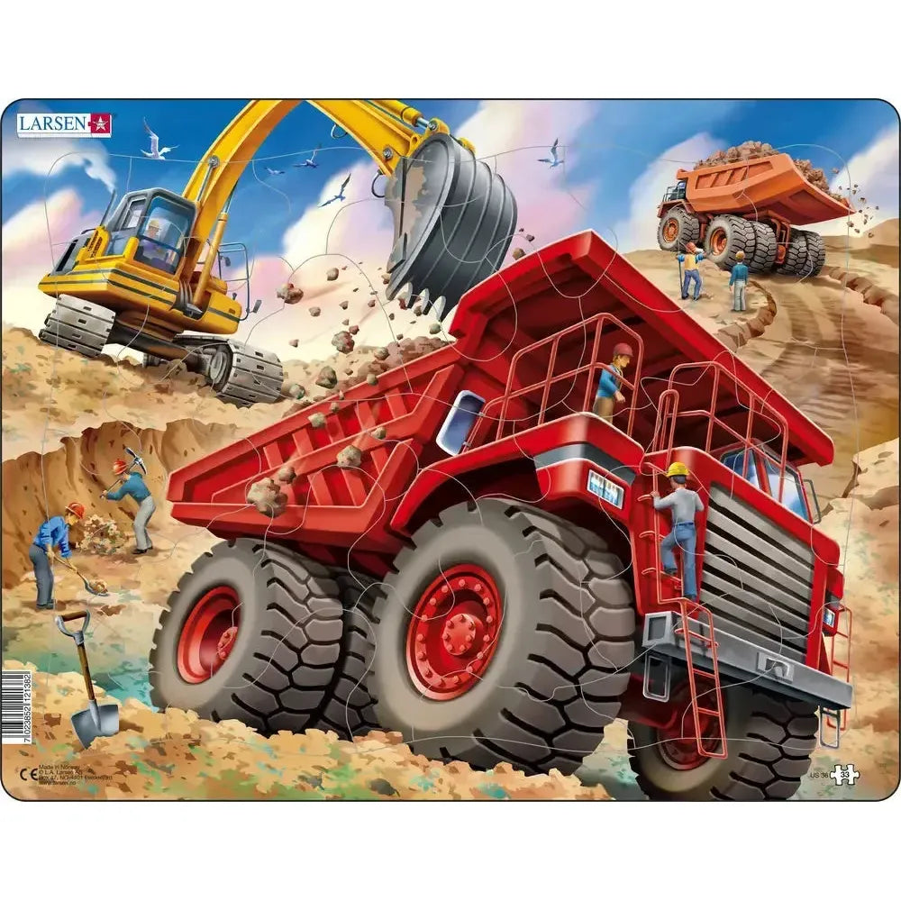 Giant Dump Truck 33 Piece Tray Jigsaw Puzzle Larsen (ONLINE ORDER ONLY)