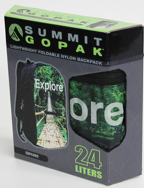 24 LITER Summit GoPak Teal Maze Folding Lightweight Backpack (ONLINE ORDER ONLY)