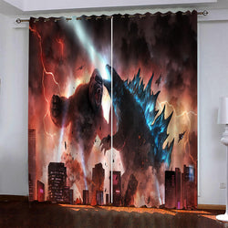 Godzilla Curtains Pattern Blackout Window Drapes (Online Order Only)