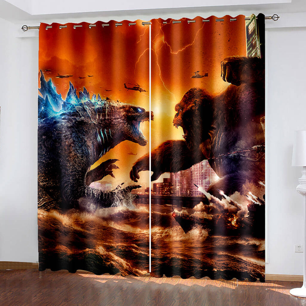 Godzilla Curtains Pattern Blackout Window Drapes (Online Order Only)