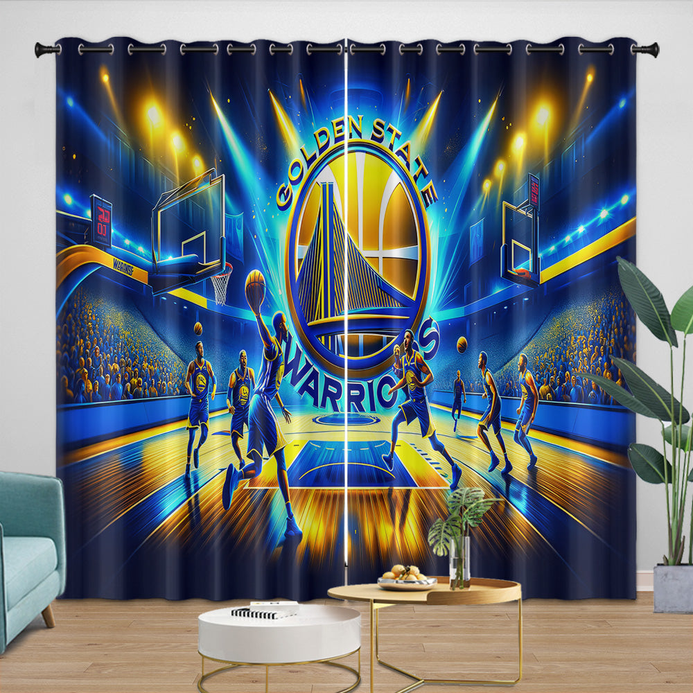 Golden State Warriors Curtains Blackout Window Drapes Room Decoration (Online Order Only)