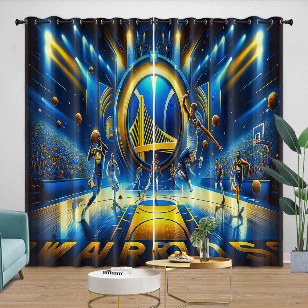 Golden State Warriors Curtains Blackout Window Drapes Room Decoration (Online Order Only)