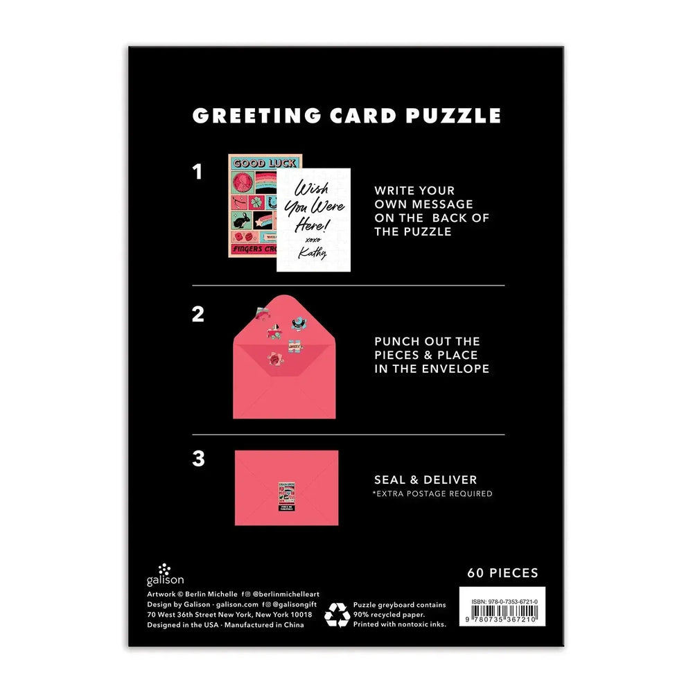 Good Luck Greeting Card 60 Piece Jigsaw Puzzle Galison (ONLINE ORDER ONLY)