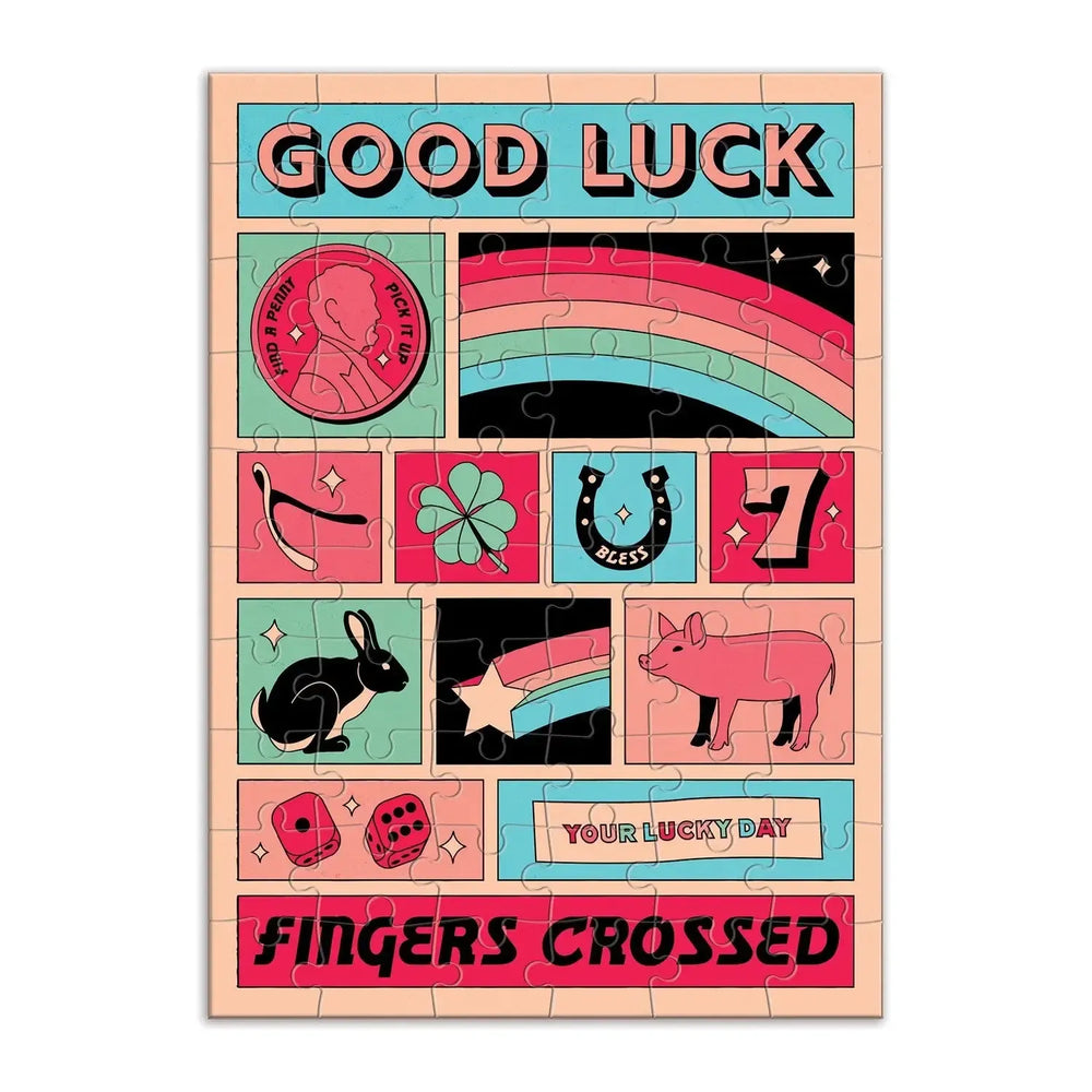 Good Luck Greeting Card 60 Piece Jigsaw Puzzle Galison (ONLINE ORDER ONLY)