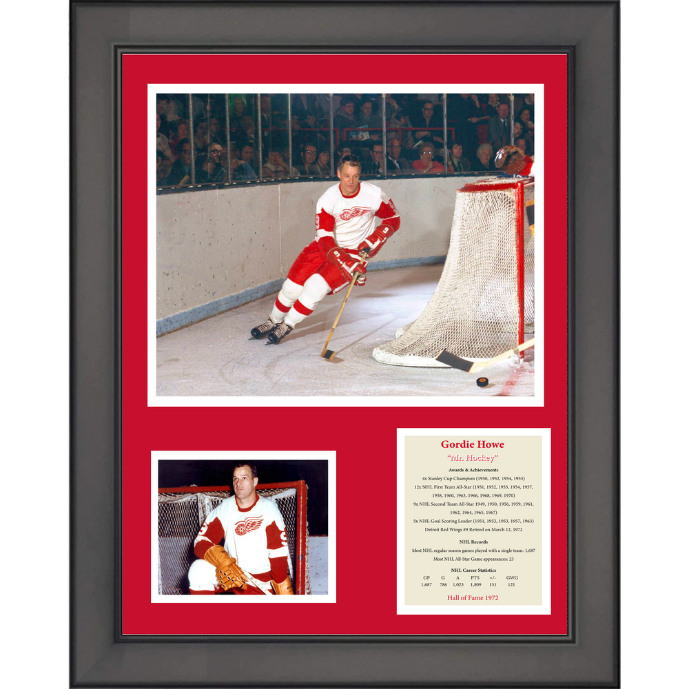 Framed Gordie Howe Hall of Fame Detroit Red Wings 11"x14" Hockey Three Photo Collage (ONLINE ORDER ONLY)