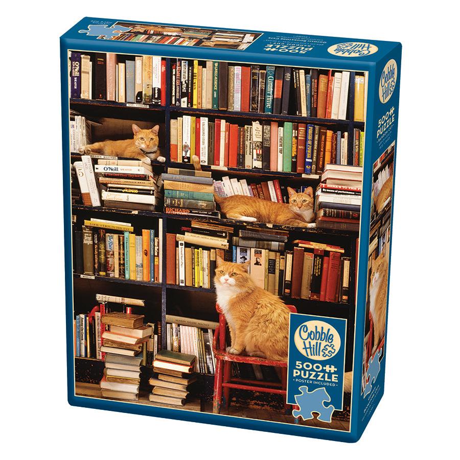 Gotham Bookstore Cats 500 Piece Jigsaw Puzzle Cobble Hill (ONLINE ORDER ONLY)