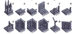 3D Printed Cast n Play Death x Tiles Complete Gothic Set 28mm 32mm D&D (Online Only)