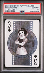 2023 DISNEY 100 PLAYING CARDS SNOW WHITE 3 OF CLUBS PSA 10 (Online Order Only)
