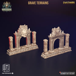 3D Printed Clay Cyanide Mortisbane Revenants - Grave Terrains 28mm 32 mm D&D (Online Only)