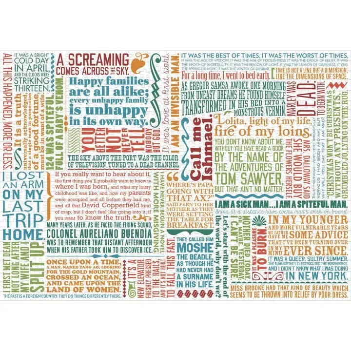 Great First Lines of Literature 1000 Piece Jigsaw Puzzle UPG (ONLINE ORDER ONLY)
