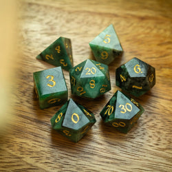 Green Emerald Gemstone DND Dice Set (ONLINE ORDER ONLY)