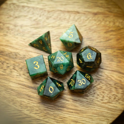 Green Emerald Gemstone DND Dice Set (ONLINE ORDER ONLY)