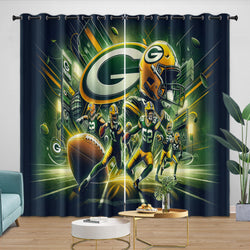 Green Bay Packers Curtains Blackout Window Drapes Room Decoration (Online Order Only)