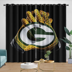 Green Bay Packers Curtains Blackout Window Drapes Room Decoration (Online Order Only)