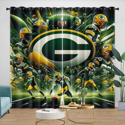 Green Bay Packers Curtains Blackout Window Drapes Room Decoration (Online Order Only)