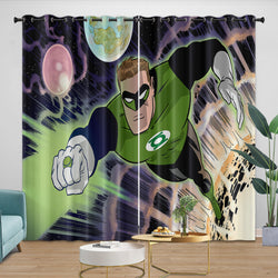 Green Lantern Curtains Pattern Blackout Window Drapes (ONLINE ORDER ONLY)