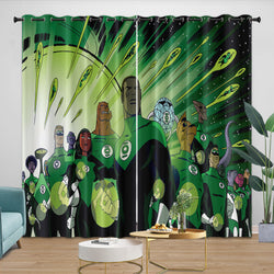Green Lantern Curtains Pattern Blackout Window Drapes (ONLINE ORDER ONLY)