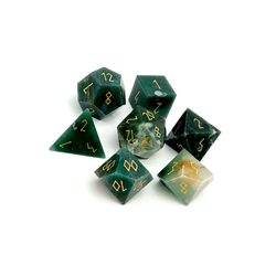 Green African Jade - 7 Piece RPG Set Gemstone Dice