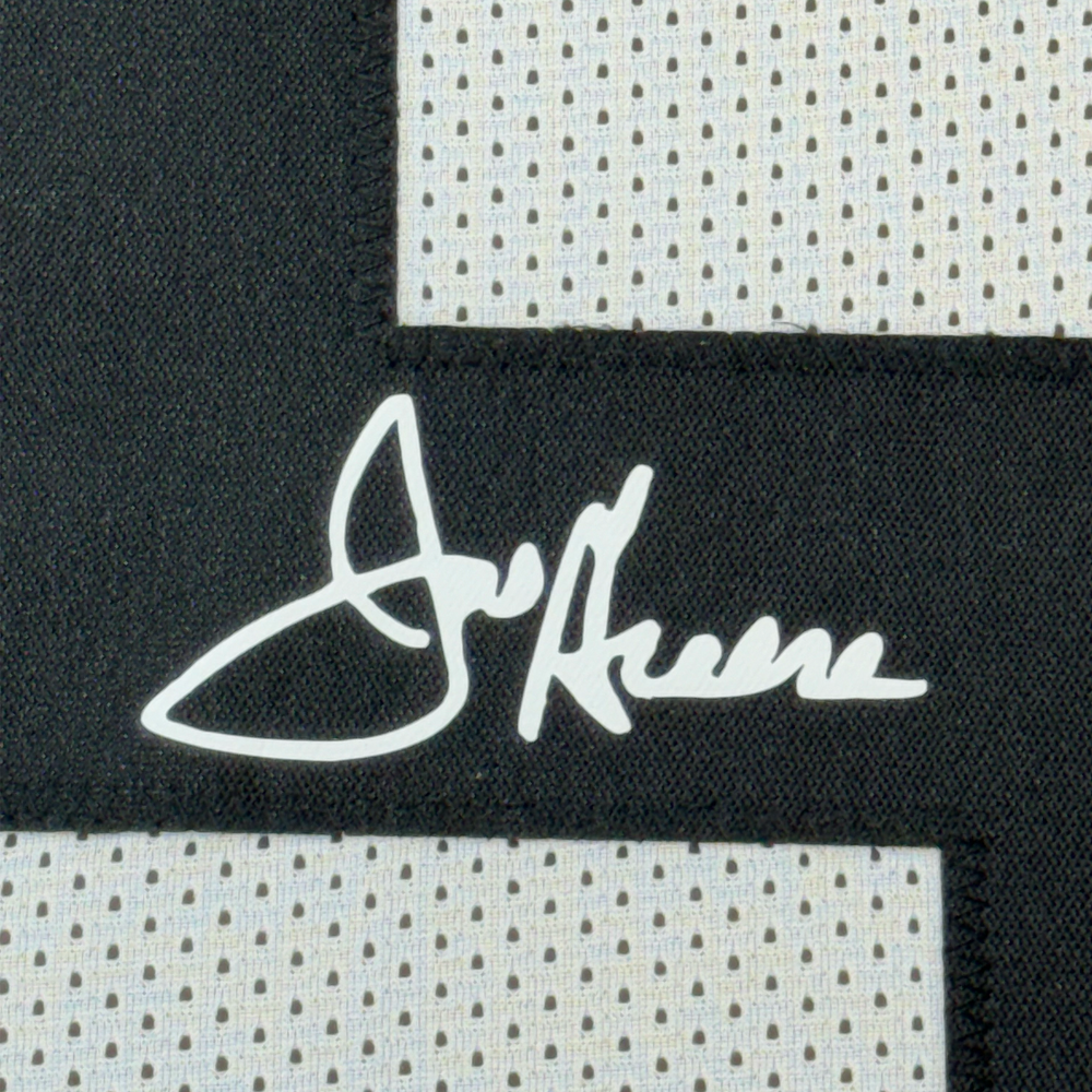 Framed Facsimile Autographed Mean Joe Greene 35x39 Pittsburgh White Reprint Laser Auto Football Jersey (ONLINE ORDER ONLY)