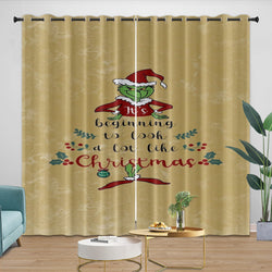 Grinch Curtains Blackout Window Drapes Room Decoration (ONLINE ORDER ONLY)