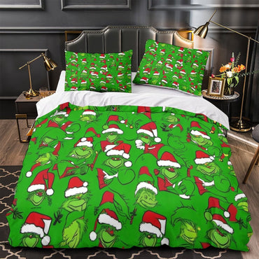 Grinch Duvet Cover Kids Room Bedding Set Without Filler (ONLINE ORDER ONLY)