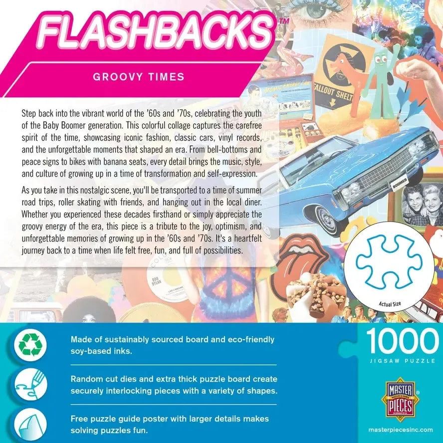 Groovy Times Flashbacks 1000 Piece Jigsaw Puzzle MasterPieces (ONLINE ORDER ONLY)