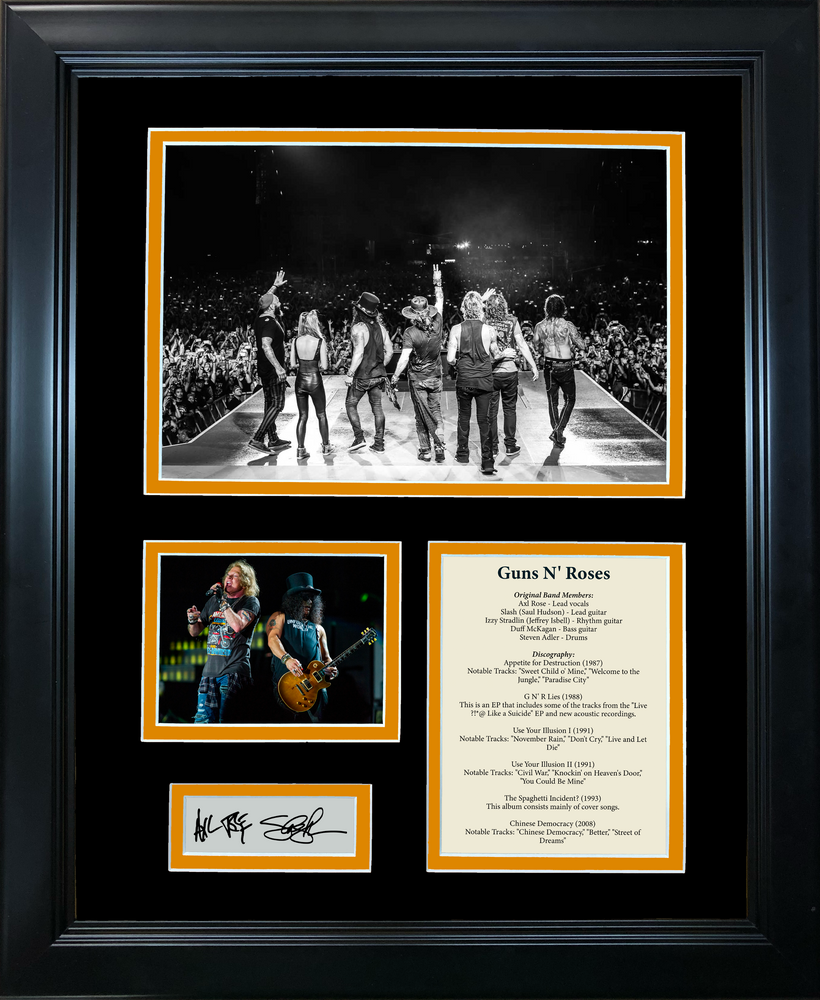 Framed Band Discography Facsimile Laser Engraved Signatures Auto 11"x14" Music Photo Sig Collage (ONLINE ORDER ONLY)