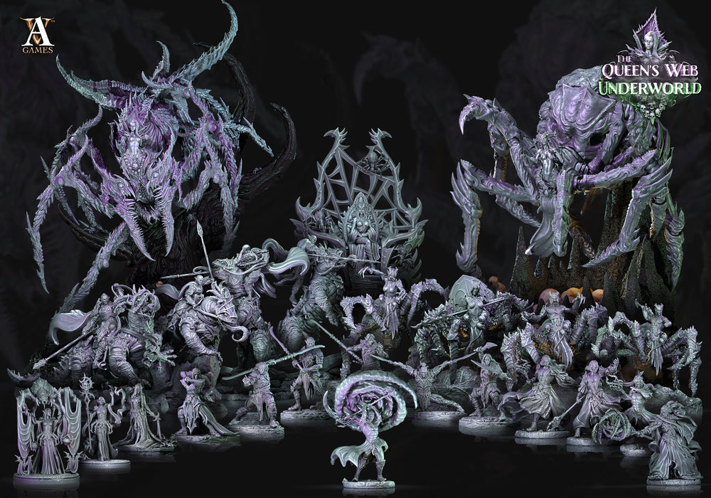3D Printed Archvillain Games Dark Elves Arcane The Queen's Web Underworld 28 32mm D&D (Online Only)