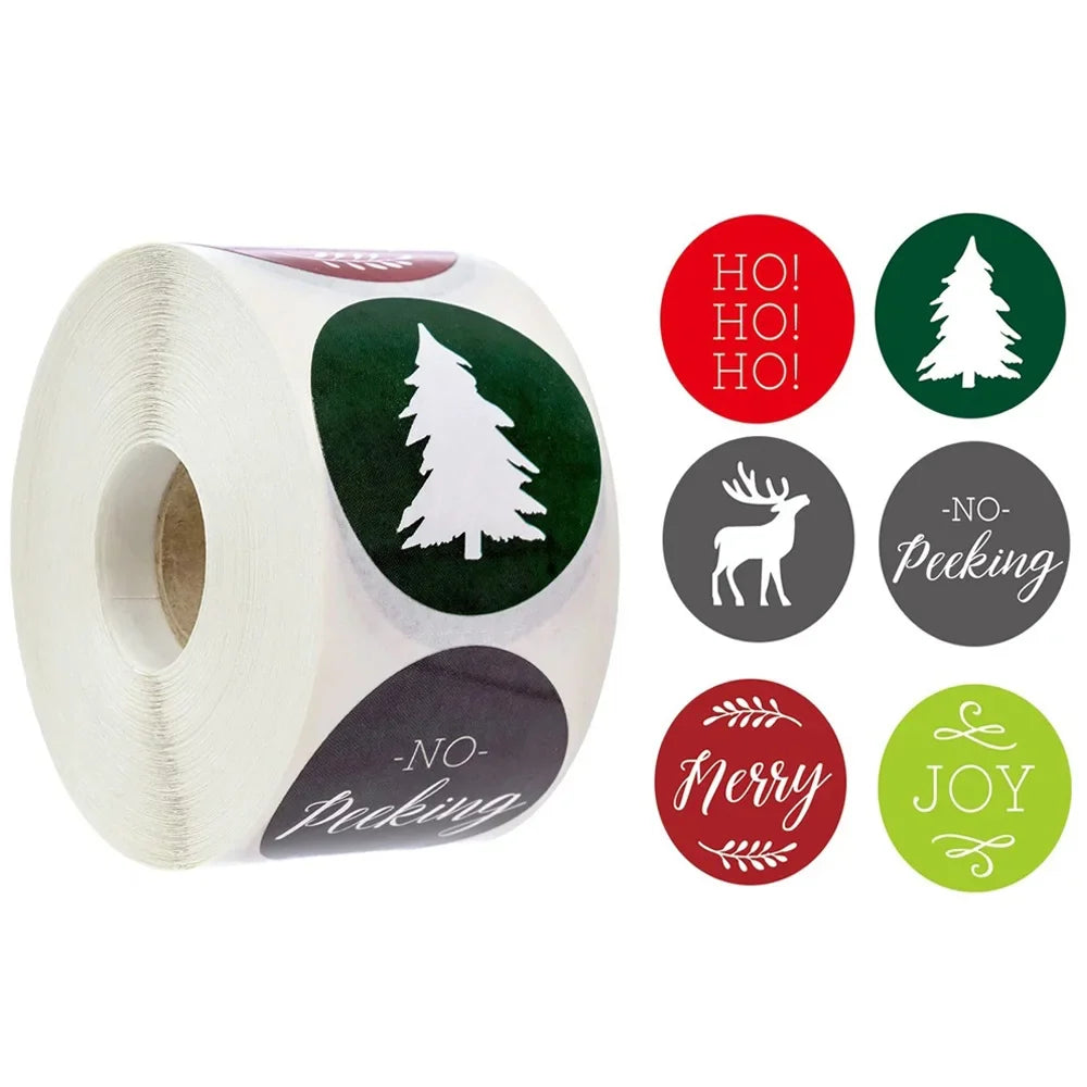 100-500pcs Merry Christmas Handmade Sticker Card Box Package Thank You Seal Label Wedding Party Supplies (Online Order Only)