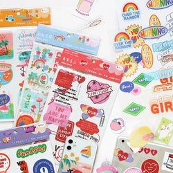 6 Sheets Enjoy Happy Time Series Stickers Scrapbooking Decorative Sticker Korean DIY Diary Album Stick Label Kawaii Stationery (ONLINE ORDER ONLY)