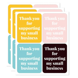 40-100pcs Thank You for Supporting My Small Business Stickers Pink Blue Yellow Black Thank You Stickers for Package Decor (Online Order Only)