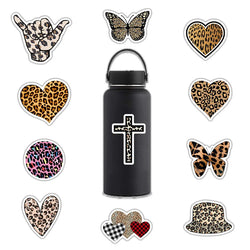 10/30/50Pcs Cartoon Leopard Love Letters Stickers Waterproof Decal Laptop Motorcycle Luggage Snowboard Fridge Phone Car Sticker (ONLINE ORDER ONLY)