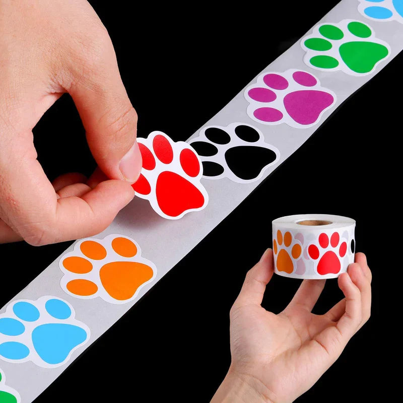 100-500pcs Cartoon Dog Paw Stickers Fridge Guitar Car Laptop Sticker Classic Tag Labels For Girls Notebook Scrapbook Stickers (Online Order Only)