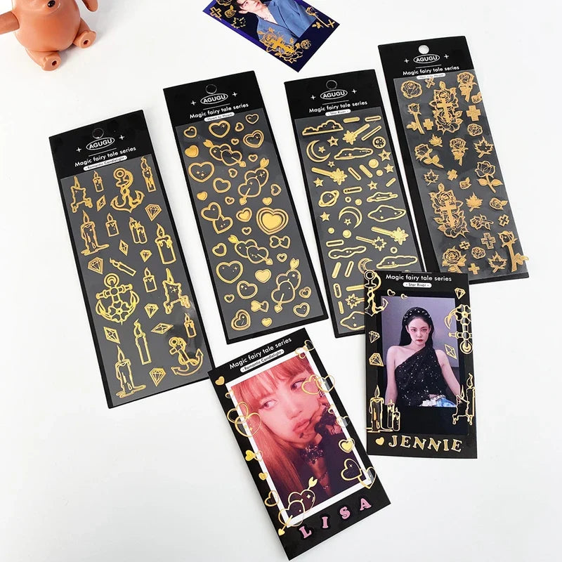 Cute Bubble Whale Bronzing Silver Sticker Aesthetics Decorative Scrapbooking Stickers School Supplies Diary Material Stickers (Online Order Only)