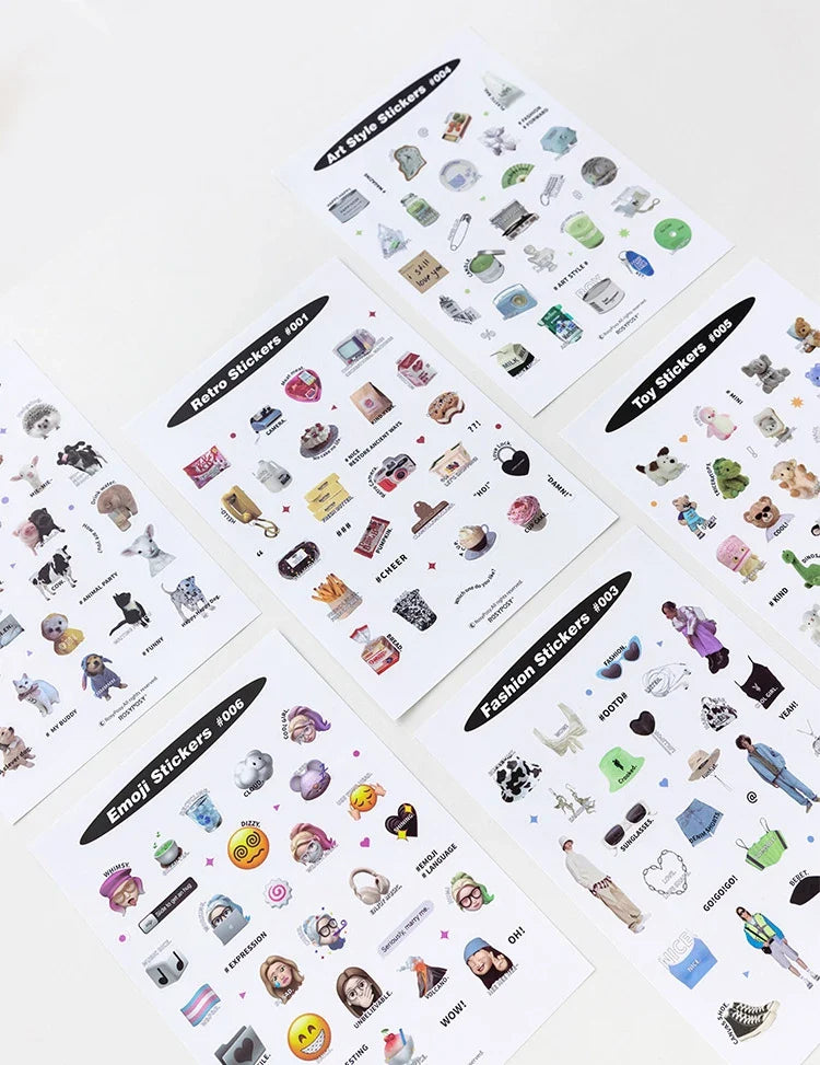 17Pcs Cute Animal Sticker ins DIY Decoration Ablum Diary Scrapbooking Journal Adhesive Sticker Stationery Art Crafts (ONLINE ORDER ONLY)
