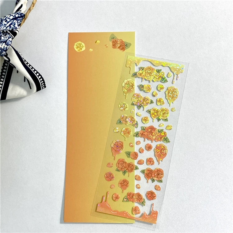 Ins Melting Rose Sticker Hand Account Scrapbooking Decorative Sticker DIY Diary Album Stick Label Korean Stationery (ONLINE ORDER ONLY)