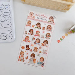 Ins Kawaii Retro Girl Sticker Scrapbooking Decorative Sticker DIY Diary Album Stick Label Korean Stationery (ONLINE ORDER ONLY)