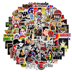 10/30/50/100pcs Cool Rock Band Music Singer Graffiti Stickers Luggage Guitar Skateboard Laptop Phone Bike Car Waterproof Sticker (Online Order Only)