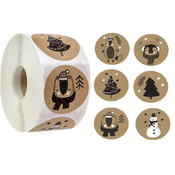 100-500Pcs Merry Christmas Sticker Christmas Party Holiday Decoration Gift Sealing Glue Baking Packaging Sticker Label 1inch (ONLINE ORDER ONLY)