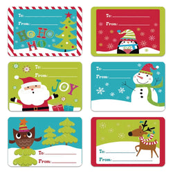 250pcs/roll 6 Designs Adhesive Christmas Gift Name Tags Present Seal Labels Christmas Decals Gift Package XMAS Sticke 2*3inch (ONLINE ORDER ONLY)