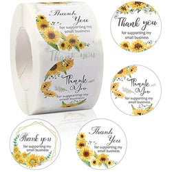 500pcs/Roll Sunflower Thank You Business Sticker Labels Roll Customer Appreciation Gift Seal Label Sticker (ONLINE ORDER ONLY)