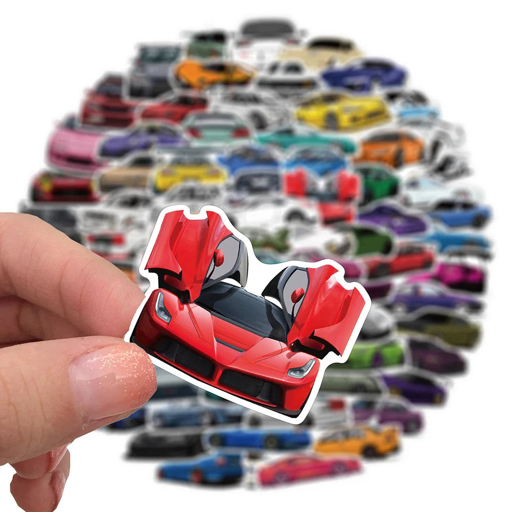 10/50/100PCS Retrofit Racing JDM Stickers Car Motorcycle Laptop Guitar Waterproof Graffiti Cool Sticker Decal Kid Classic Toys (ONLINE ORDER ONLY)